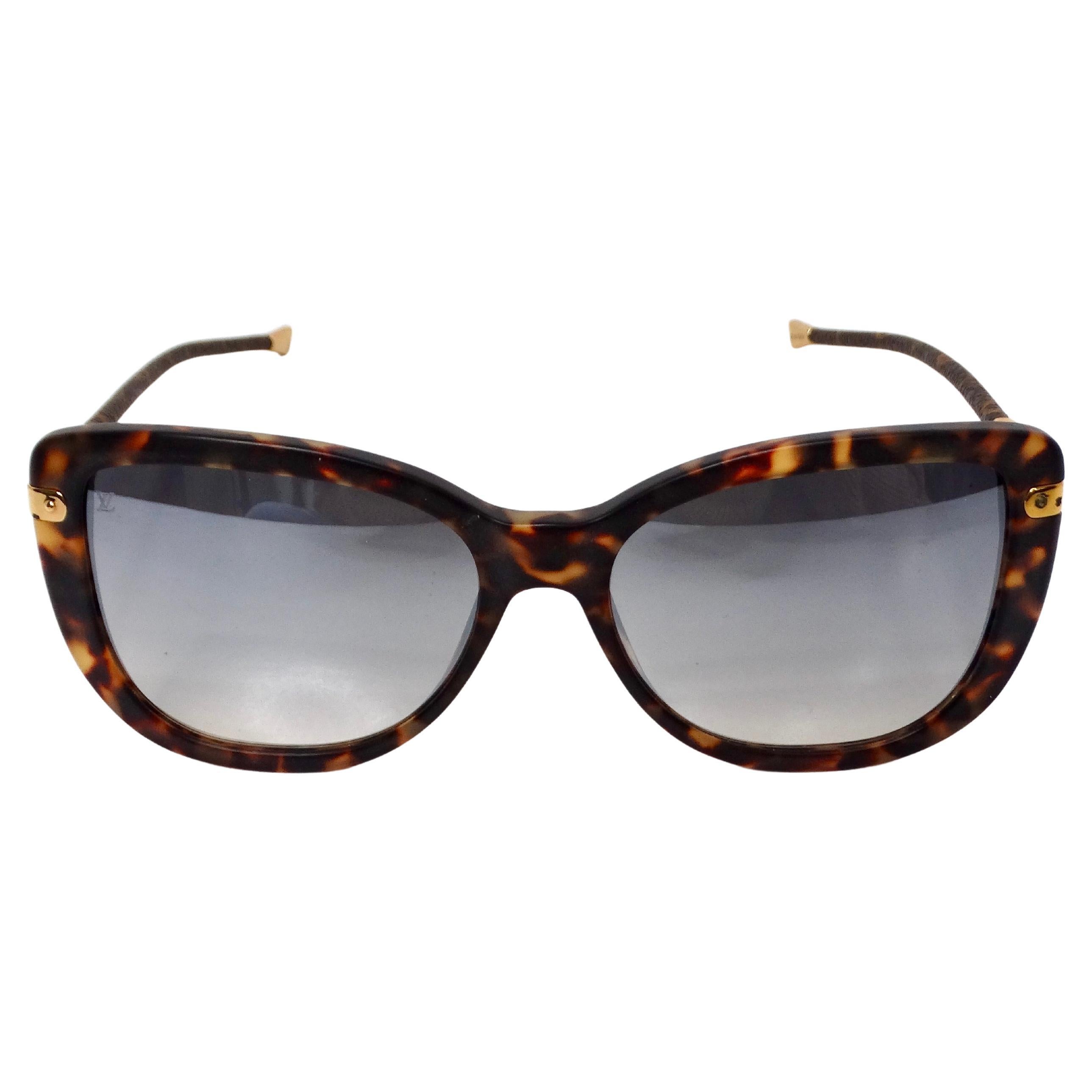 Occhiali da sole pieghevoli Louis Vuitton con montatura Charlotte in acetato tartaruga Monogram