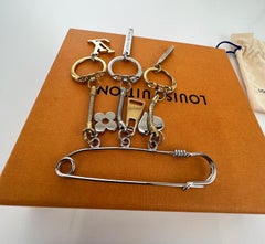 Louis Vuitton Charms Silver Gold Saftey Pin Logo Removable Charms Brooch