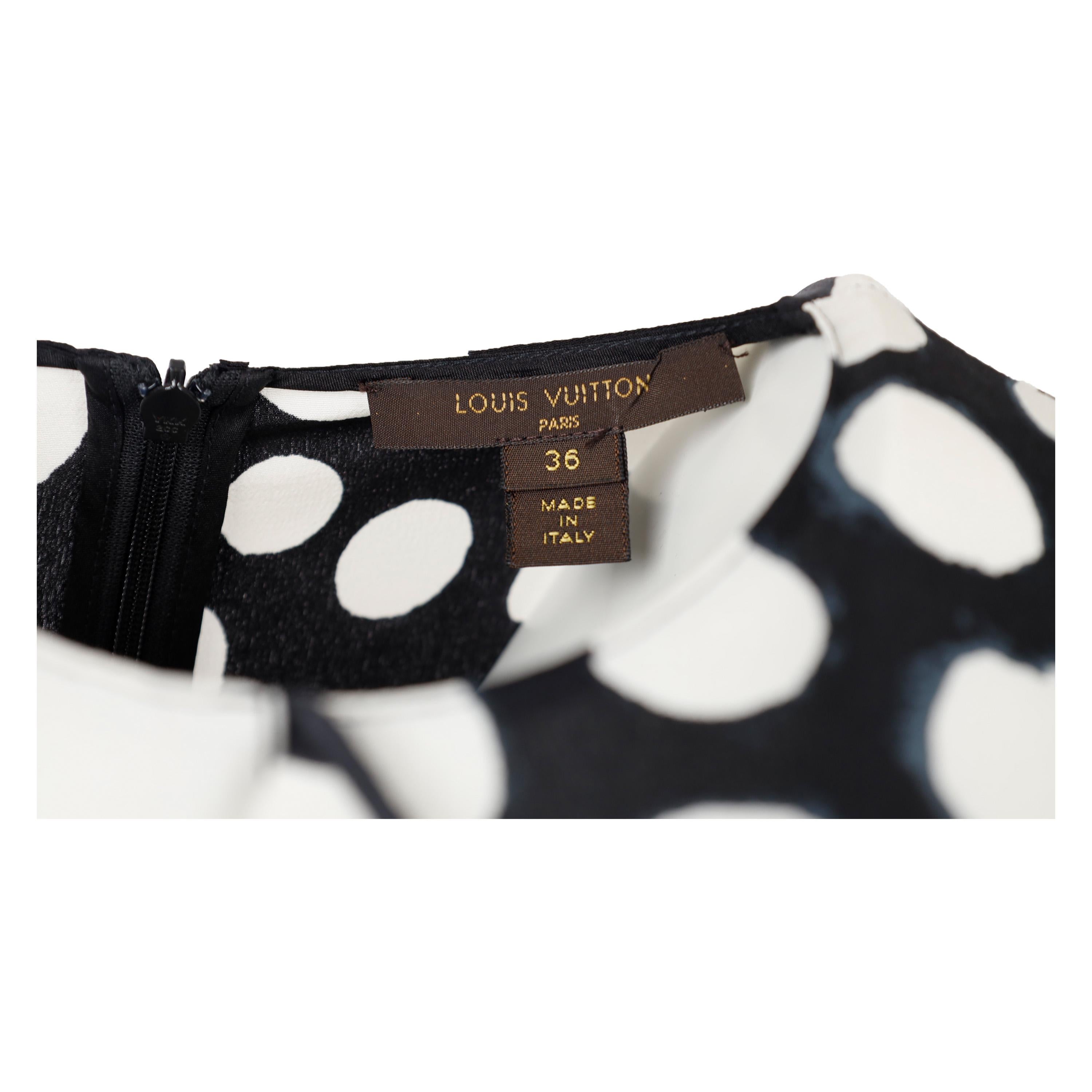 Noir Robe à carreaux et à pois Louis Vuitton en vente