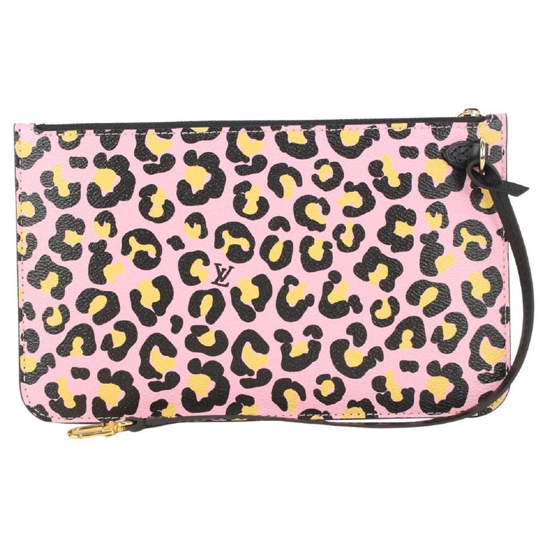 Louis Vuitton Cheetah Leopard Pink Monogram Wild at Heart Neverfull Pochtte  108l For Sale at 1stDibs