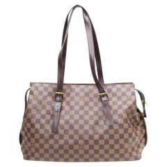 Louis Vuitton Chelsea Damier Ebene Zip 868951 Brown Coated Canvas Tote