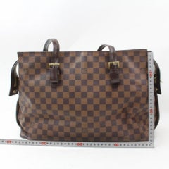 Louis Vuitton Chelsea Damier Ebene Zip 869755 Brown Coated Canvas Tote