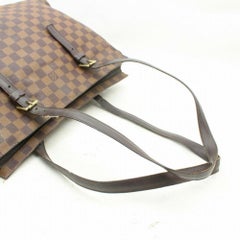 Louis Vuitton Chelsea Damier Ebene Zip 870195 Brown Coated Canvas Tote