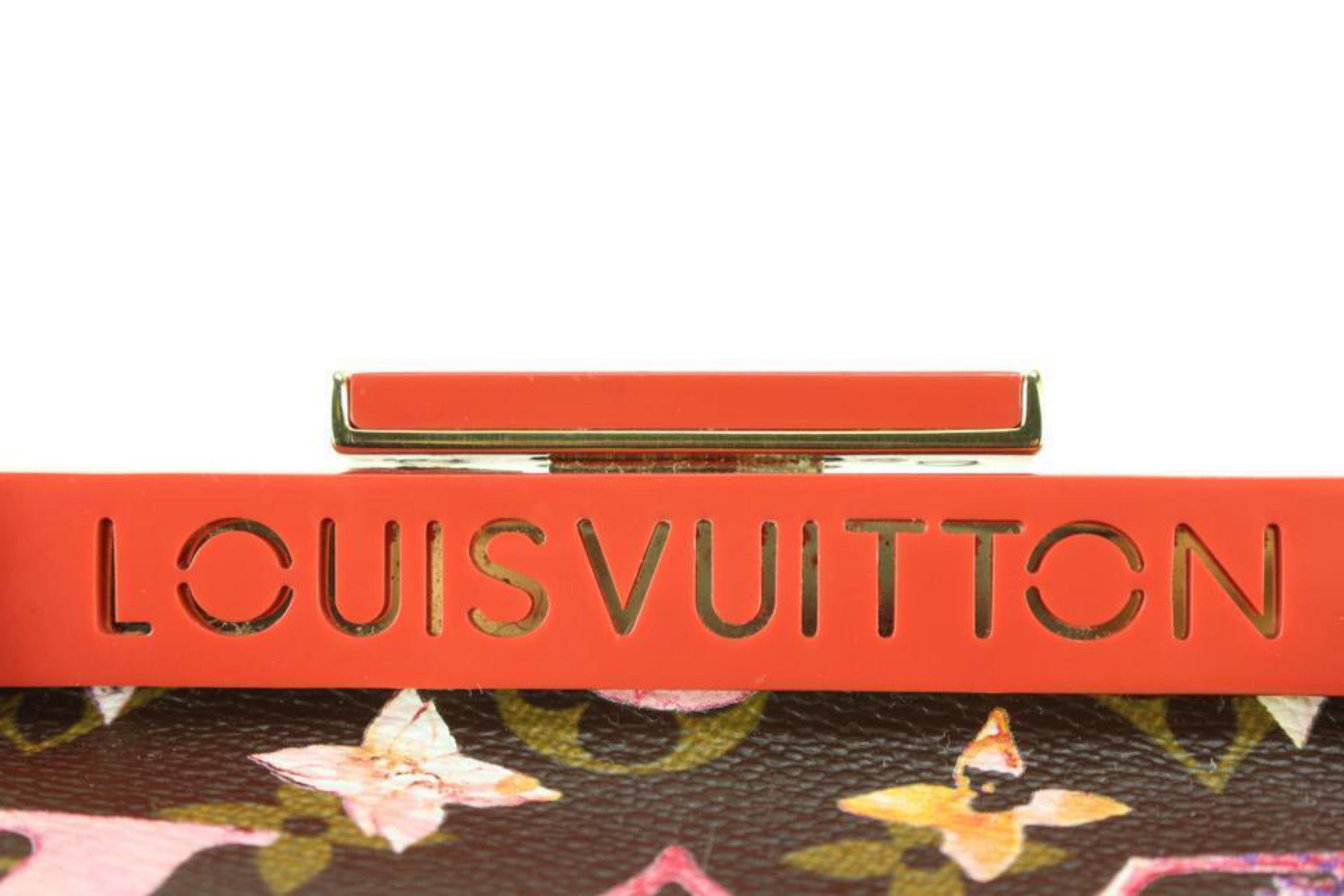 Louis Vuitton Cherry Black Watercolor Aquarelle Papillon Frame Bag 24L26a For Sale 1