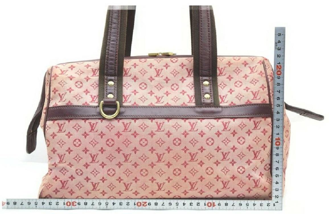 Women's Louis Vuitton Cherry Bordeaux Monogram Mini Lin Josephine GM Boston Speedy For Sale