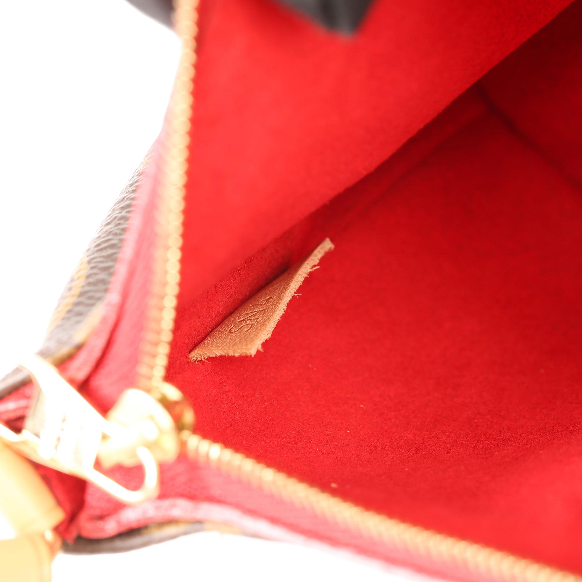 Louis Vuitton Cherry Brown Monogram Coated Canvas & Vachetta Leather Nano Pallas 2