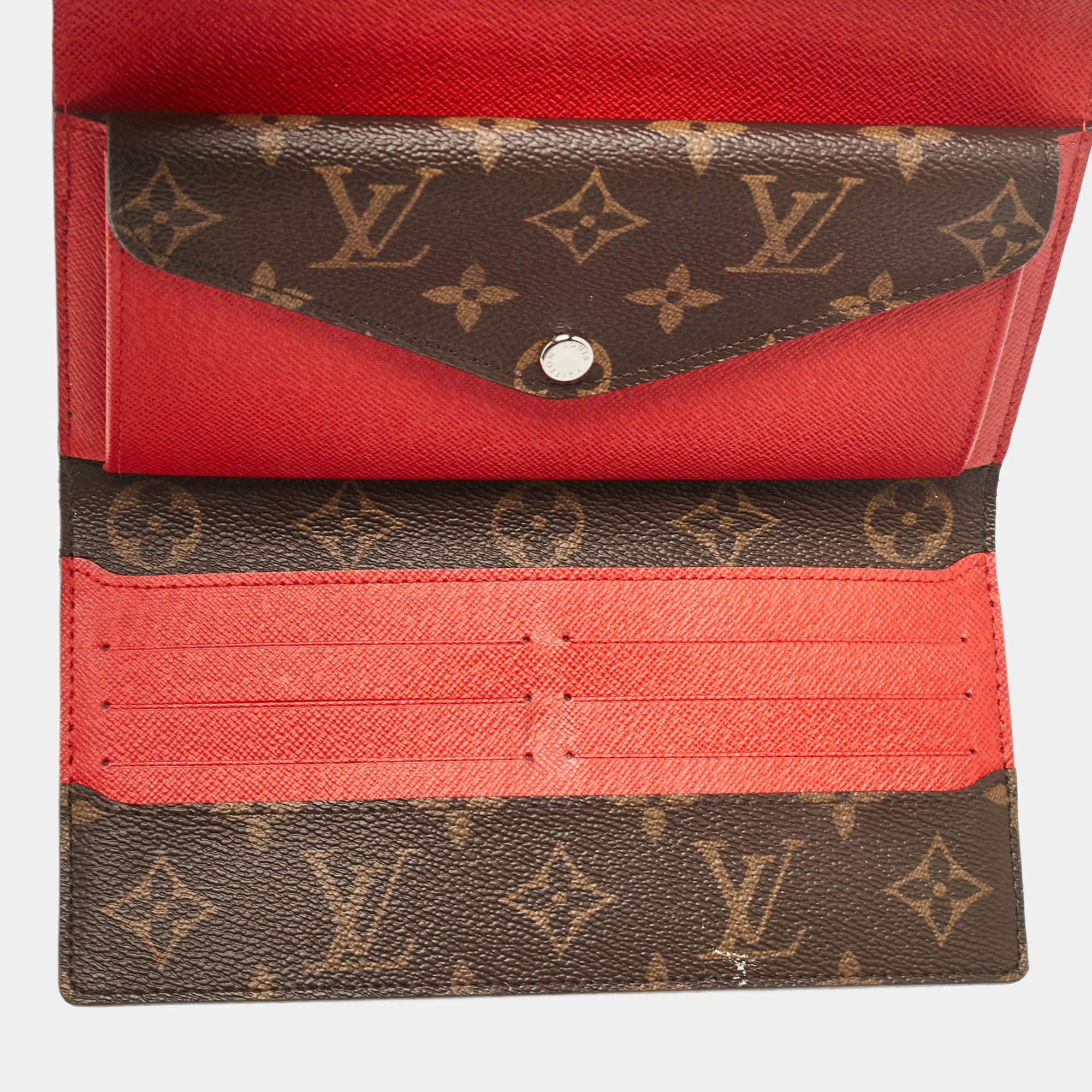 Pink Louis Vuitton Cherry Epi Leather and Monogram Canvas Marie-Lou Long Wallet