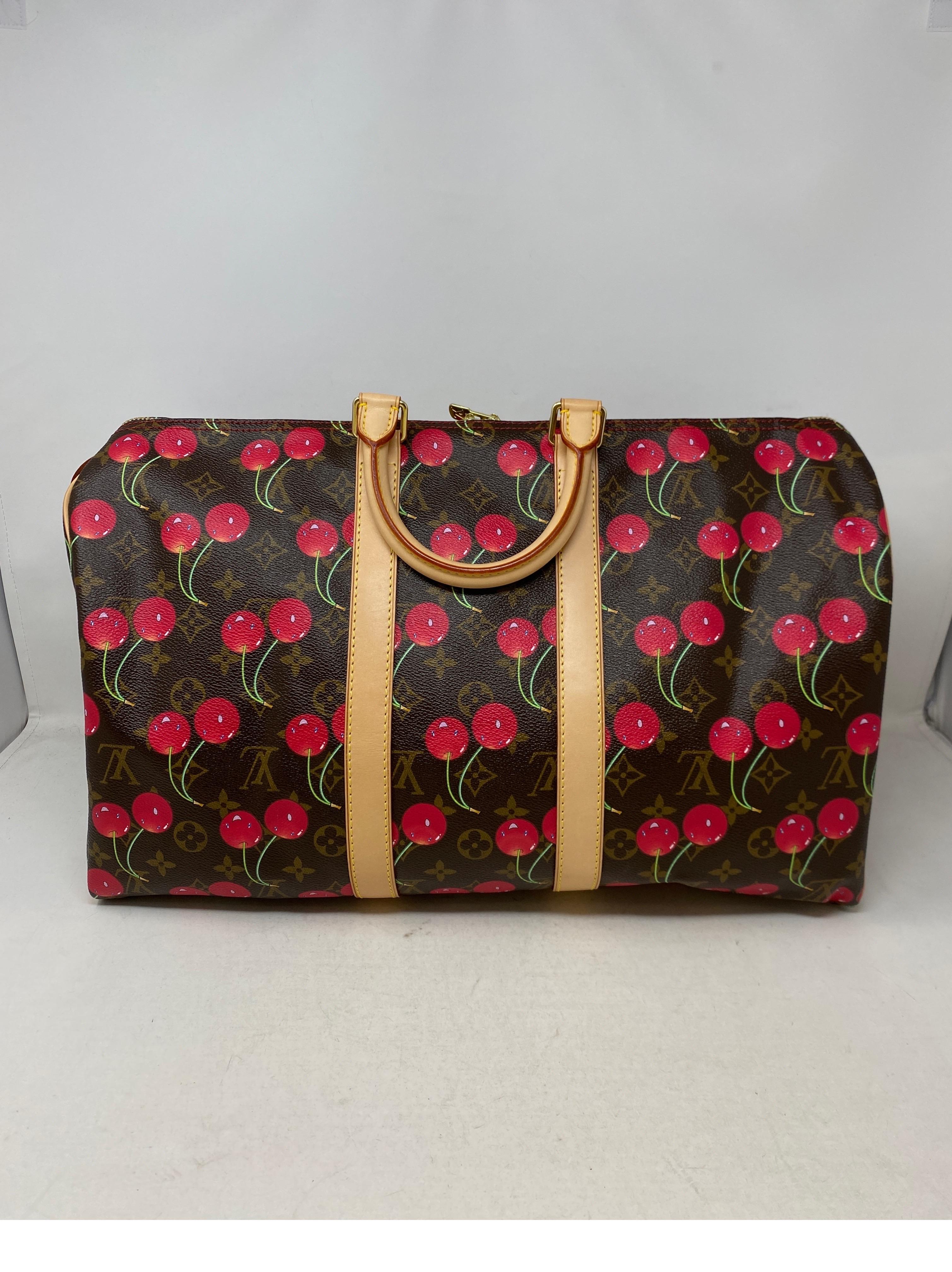 Louis Vuitton Cherry Keepall 50 Bag  In Excellent Condition In Athens, GA