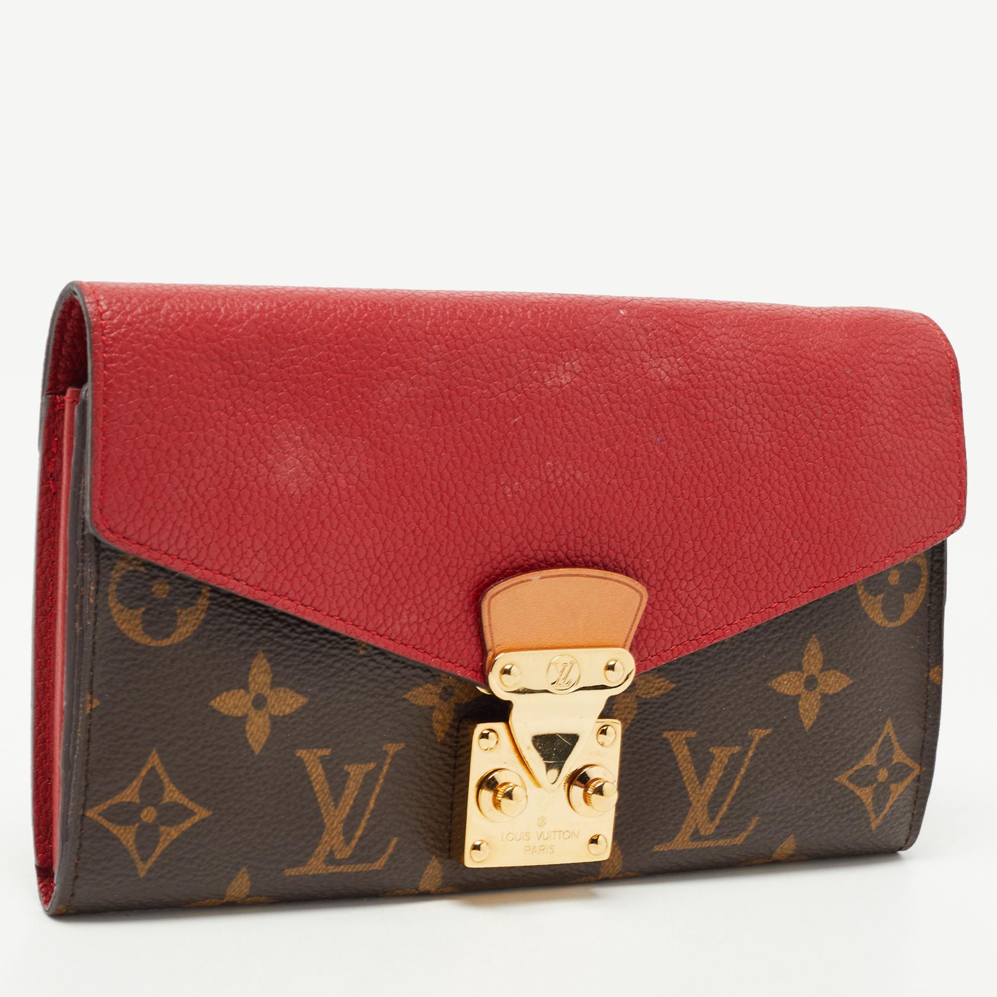 Brown Louis Vuitton Cherry Monogram Canvas and Leather Pallas Wallet