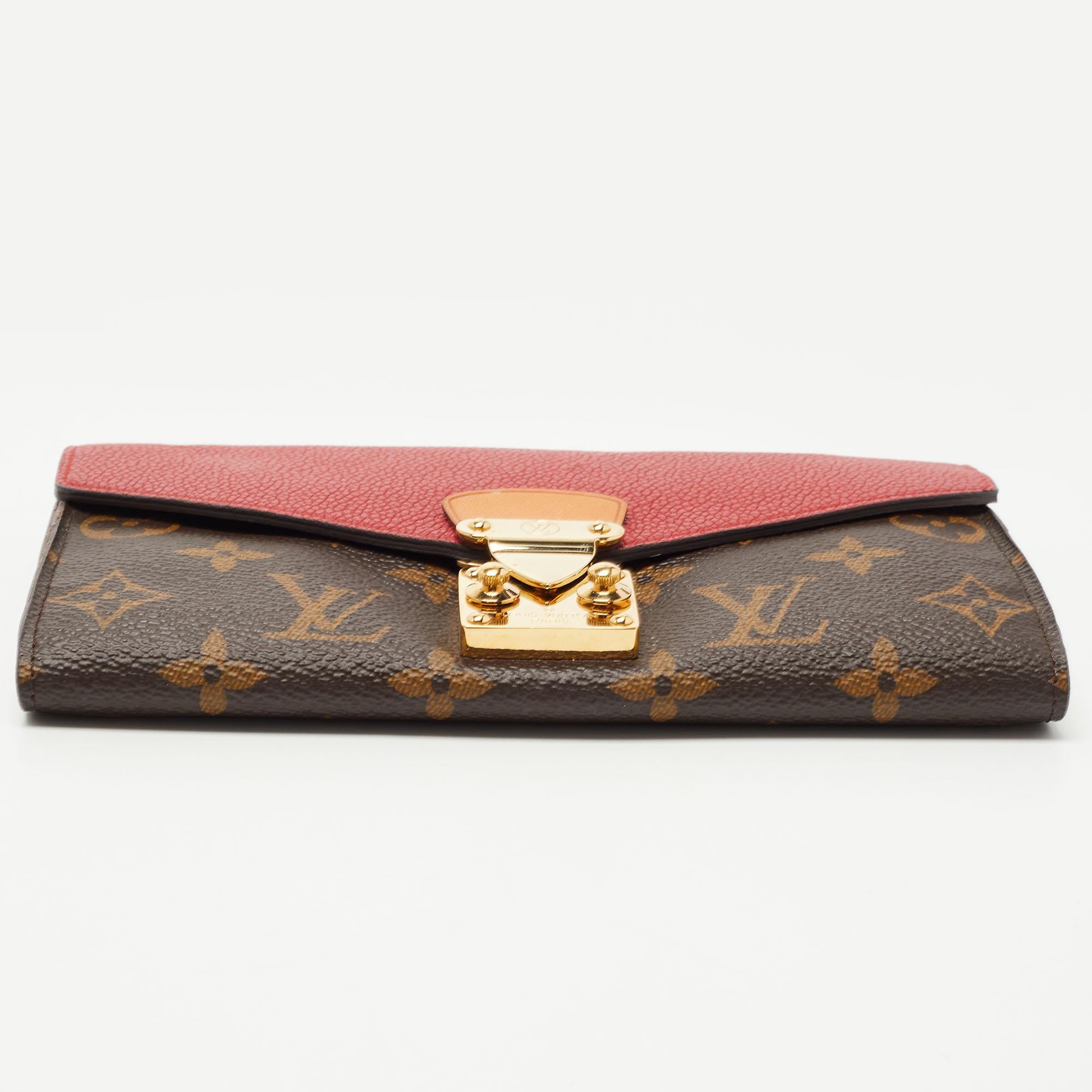 Louis Vuitton Cherry Monogram Canvas and Leather Pallas Wallet In Good Condition In Dubai, Al Qouz 2