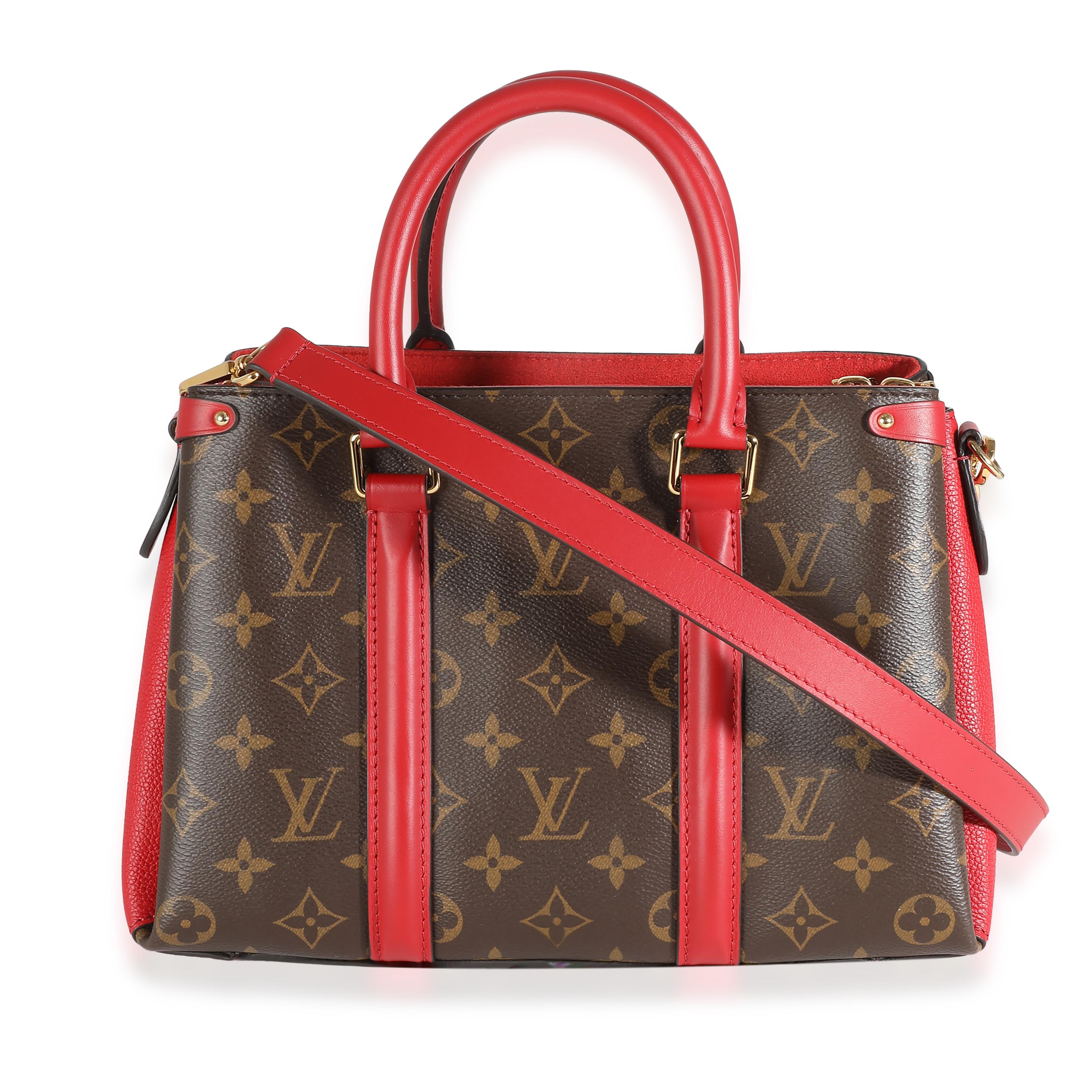 Listing Title: Louis Vuitton Cherry Monogram Canvas Soufflot BB
SKU: 142023
Condition: Pre-owned 
Handbag Condition: Very Good
Condition Comments: Item is in very good condition with minor signs of wear. Marks along handle.
Brand: Louis