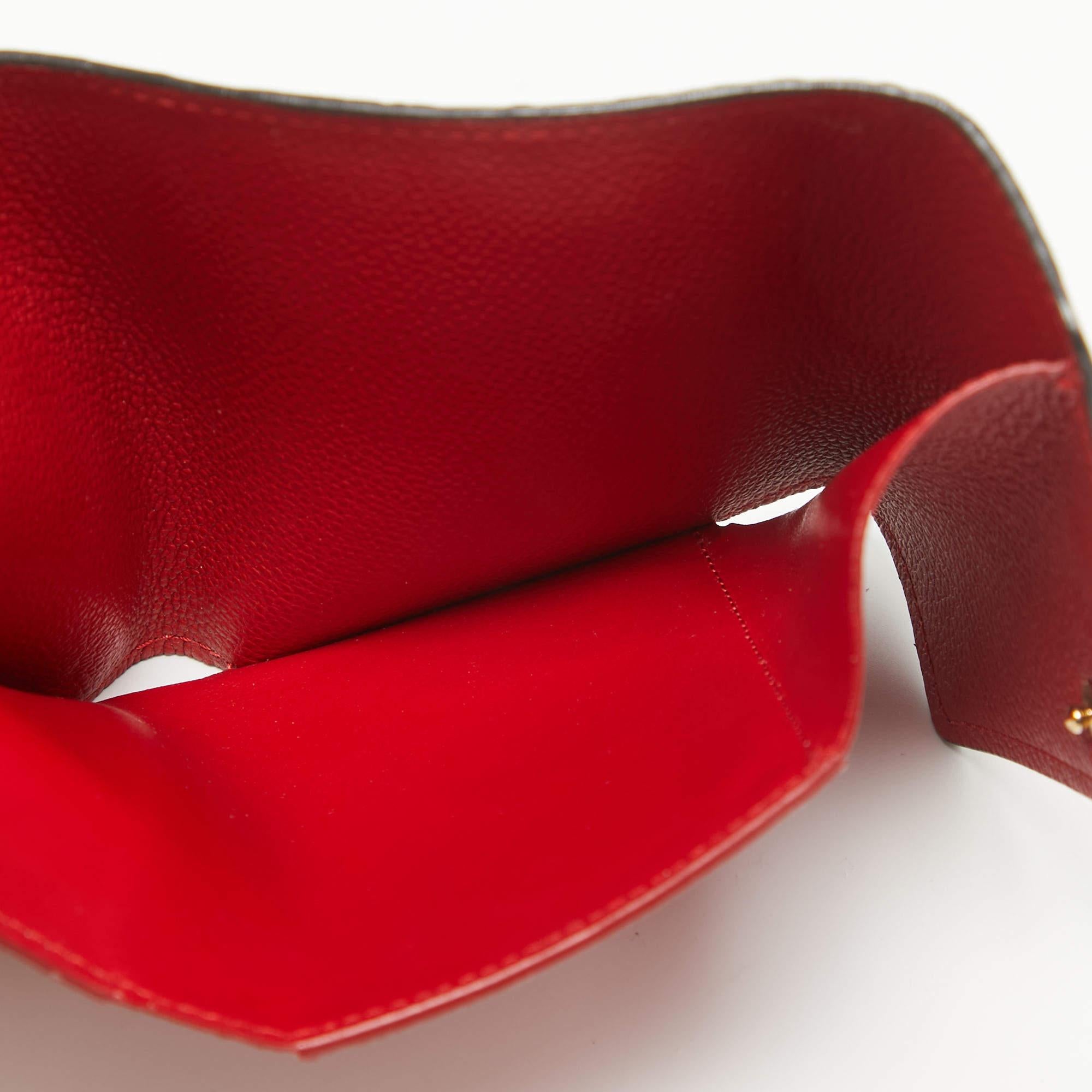 Red Louis Vuitton Cherry Monogram Empreinte Leather Compact Curieuse Wallet