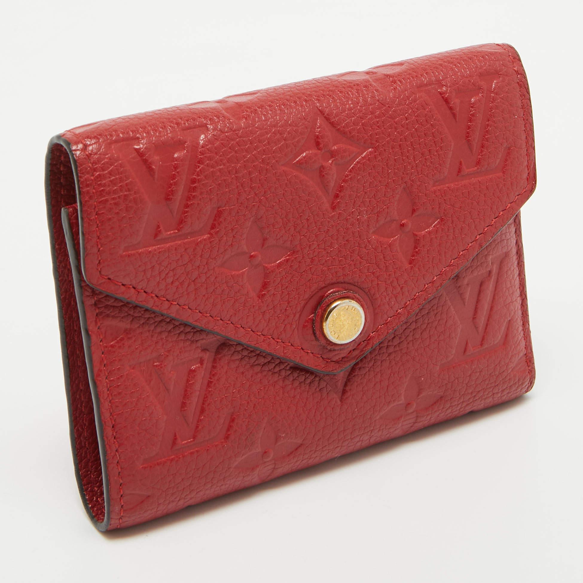 Louis Vuitton Cherry Monogram Empreinte Leather Compact Curieuse Wallet In Good Condition In Dubai, Al Qouz 2