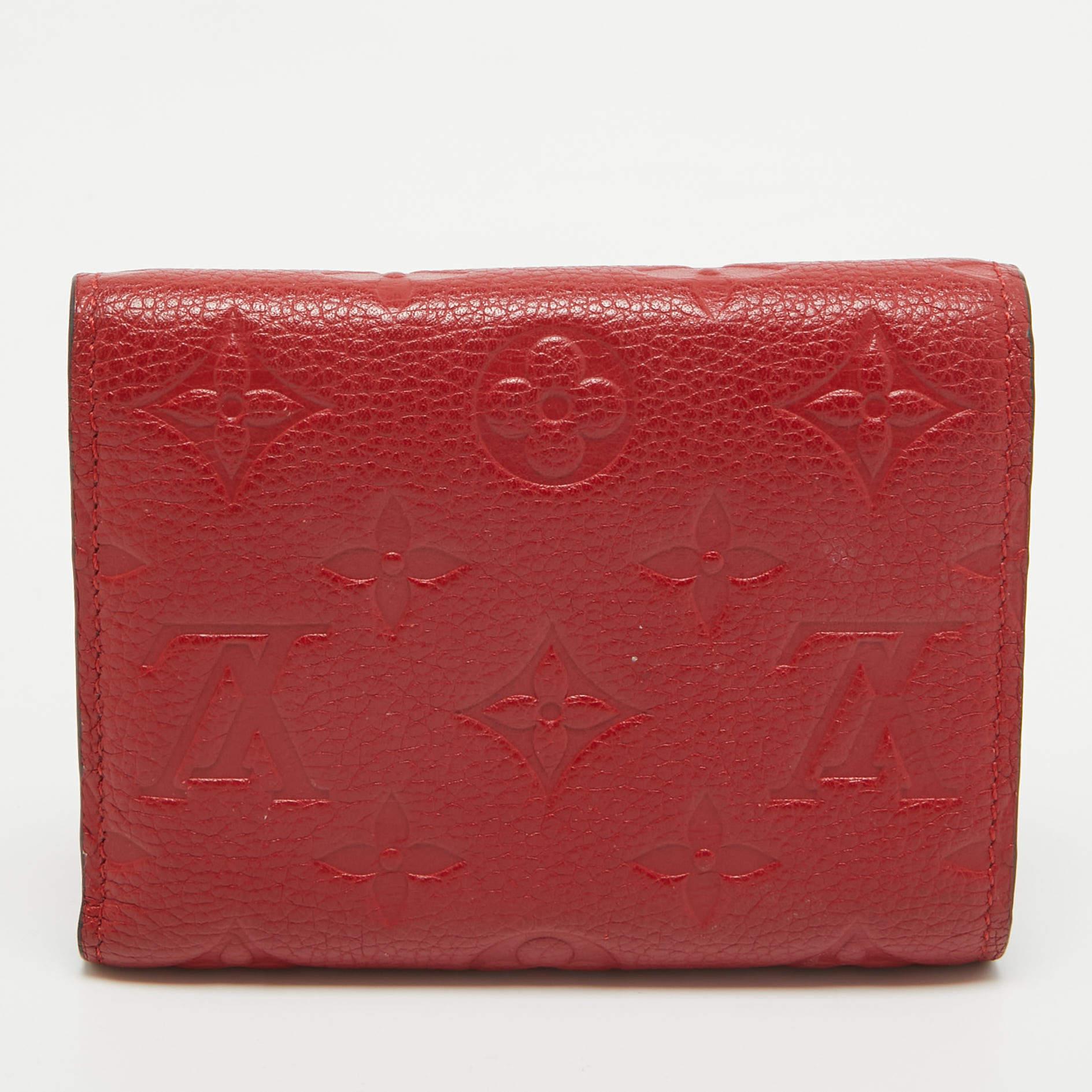 Women's Louis Vuitton Cherry Monogram Empreinte Leather Compact Curieuse Wallet