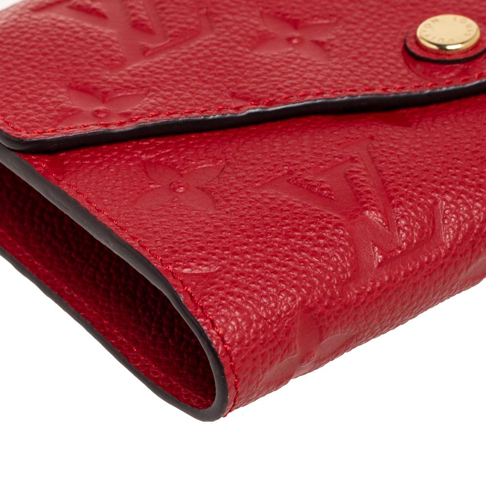 Red Louis Vuitton Cherry Monogram Empreinte Leather Curieuse Wallet