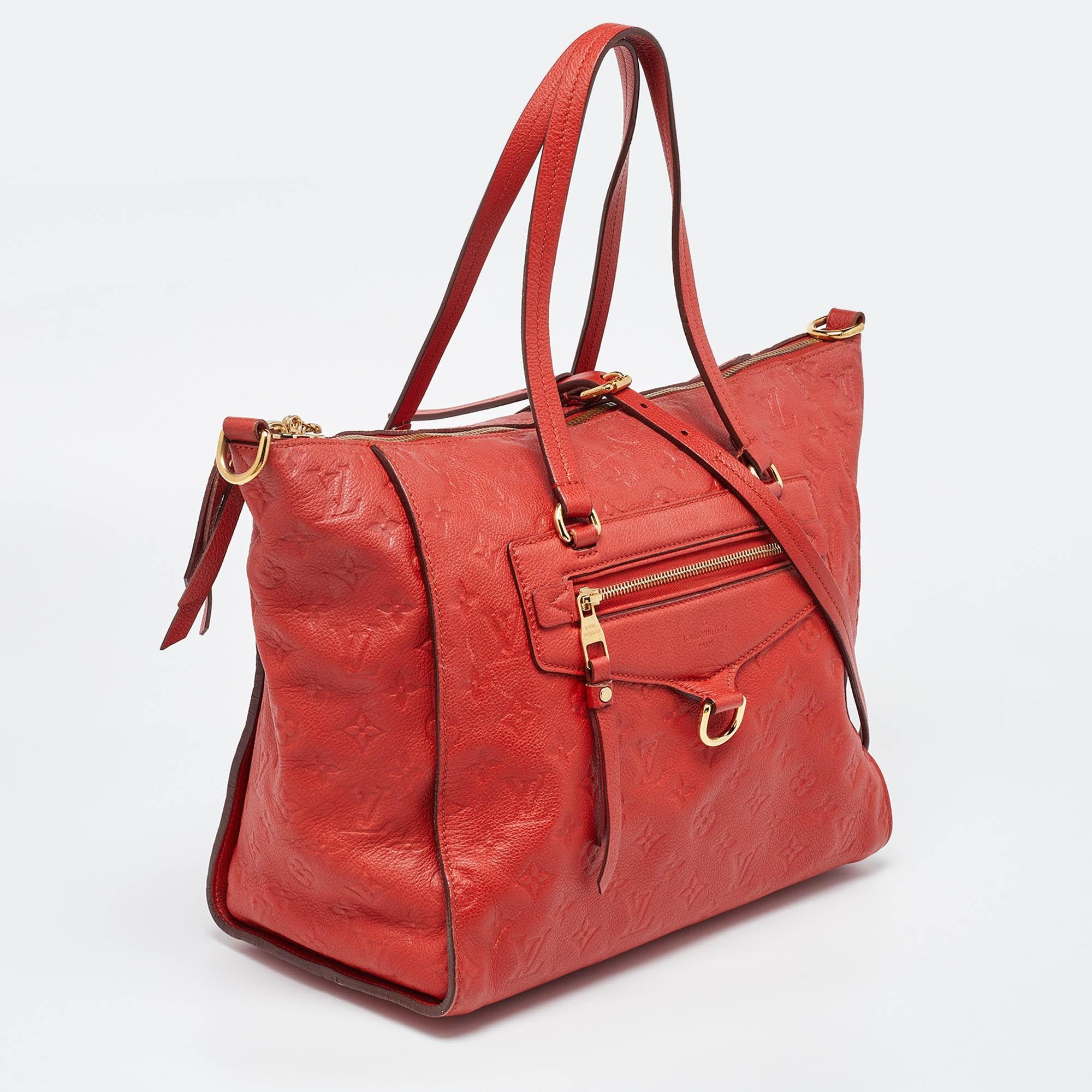 Orange Louis Vuitton Cherry Monogram Empreinte Leather Lumineuse PM Bag