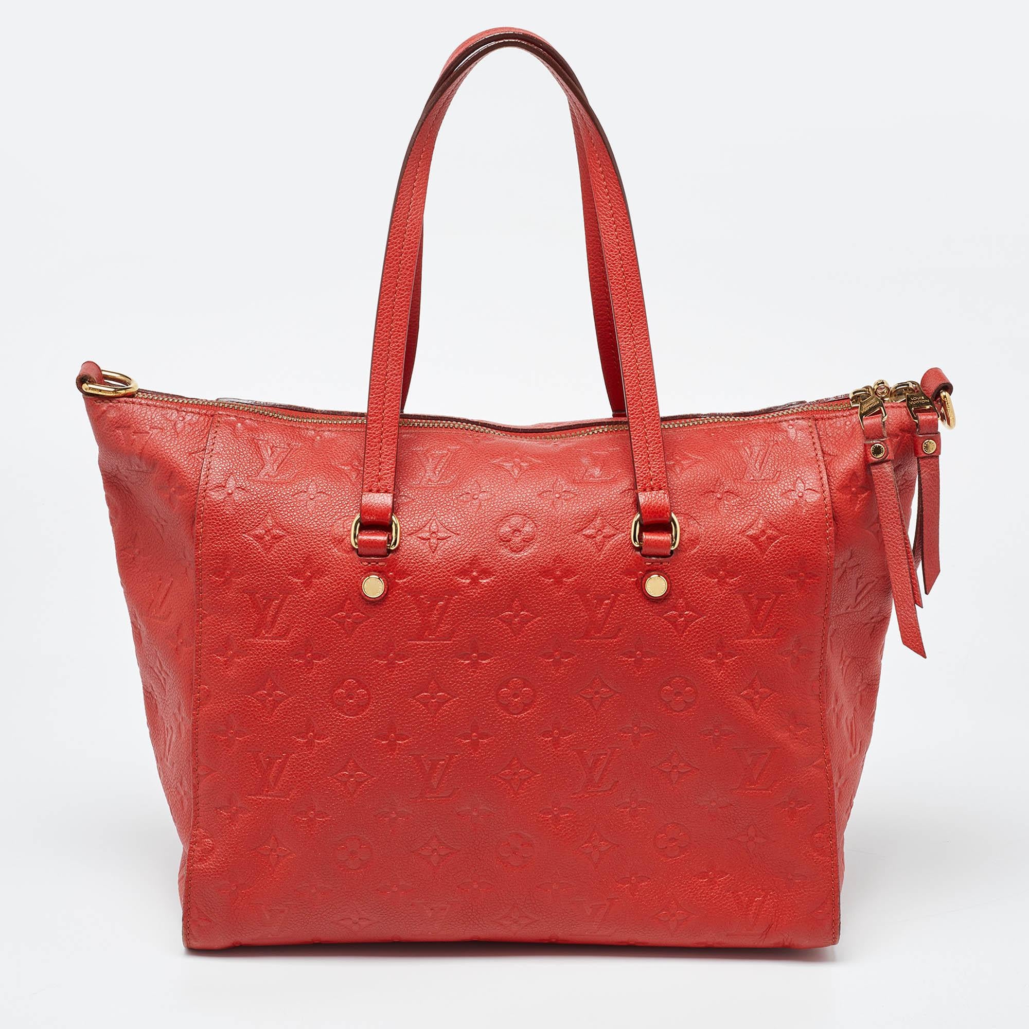 Louis Vuitton Cherry Monogram Empreinte Leather Lumineuse PM Bag In Good Condition In Dubai, Al Qouz 2