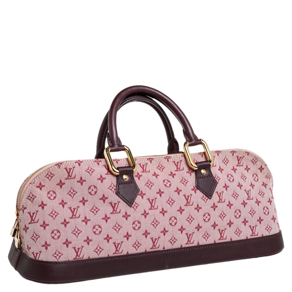 Brown Louis Vuitton Cherry Monogram Mini Lin Horizontal Alma Bag