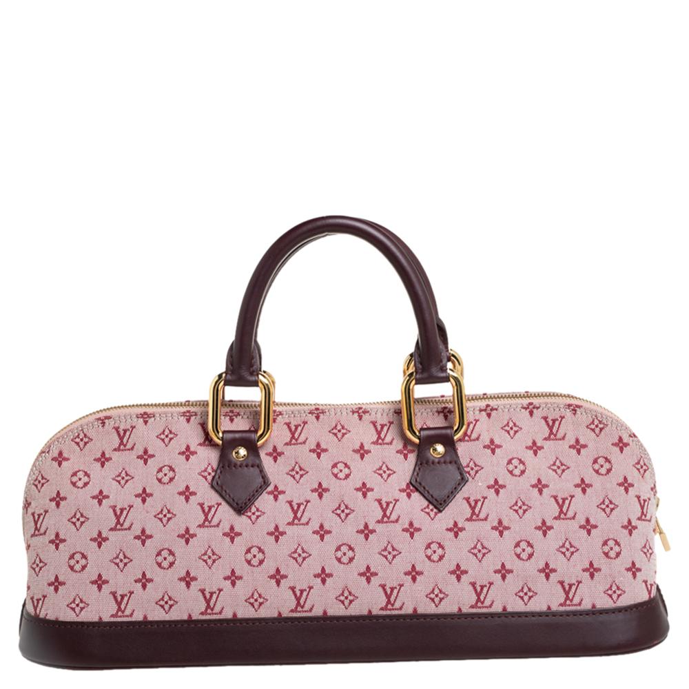 Louis Vuitton Cherry Monogram Mini Lin Horizontal Alma Bag In Good Condition In Dubai, Al Qouz 2