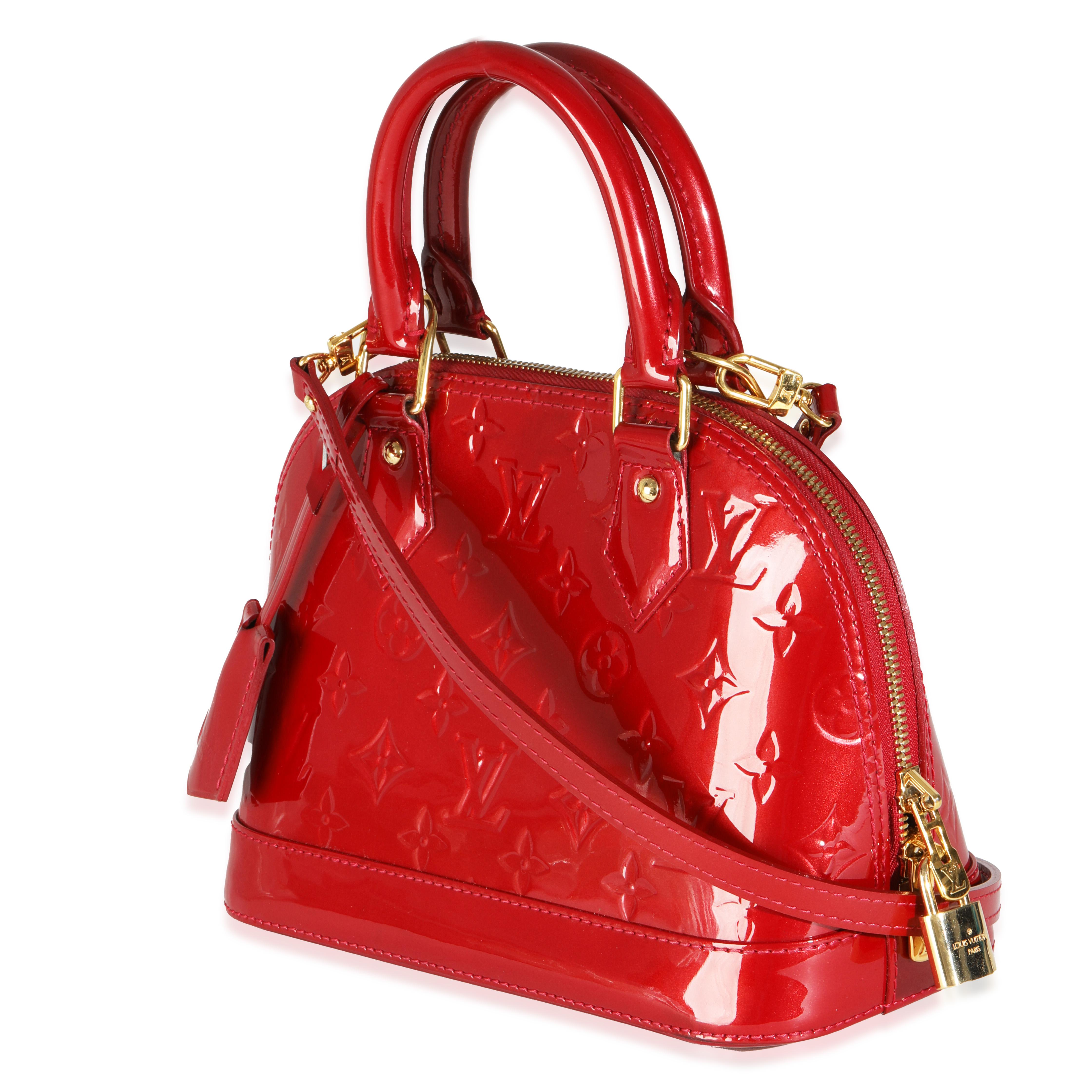 Louis Vuitton Cherry Monogram Vernis Alma BB In Excellent Condition In New York, NY