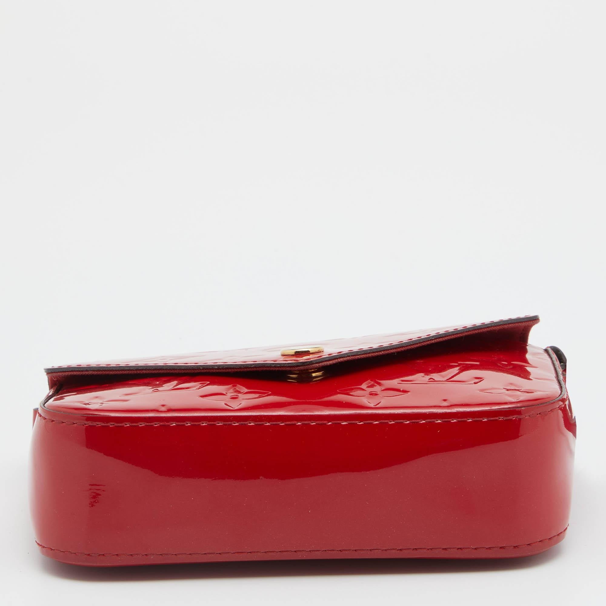 Red Louis Vuitton Cherry Monogram Vernis Mini Sac Lucie Bag