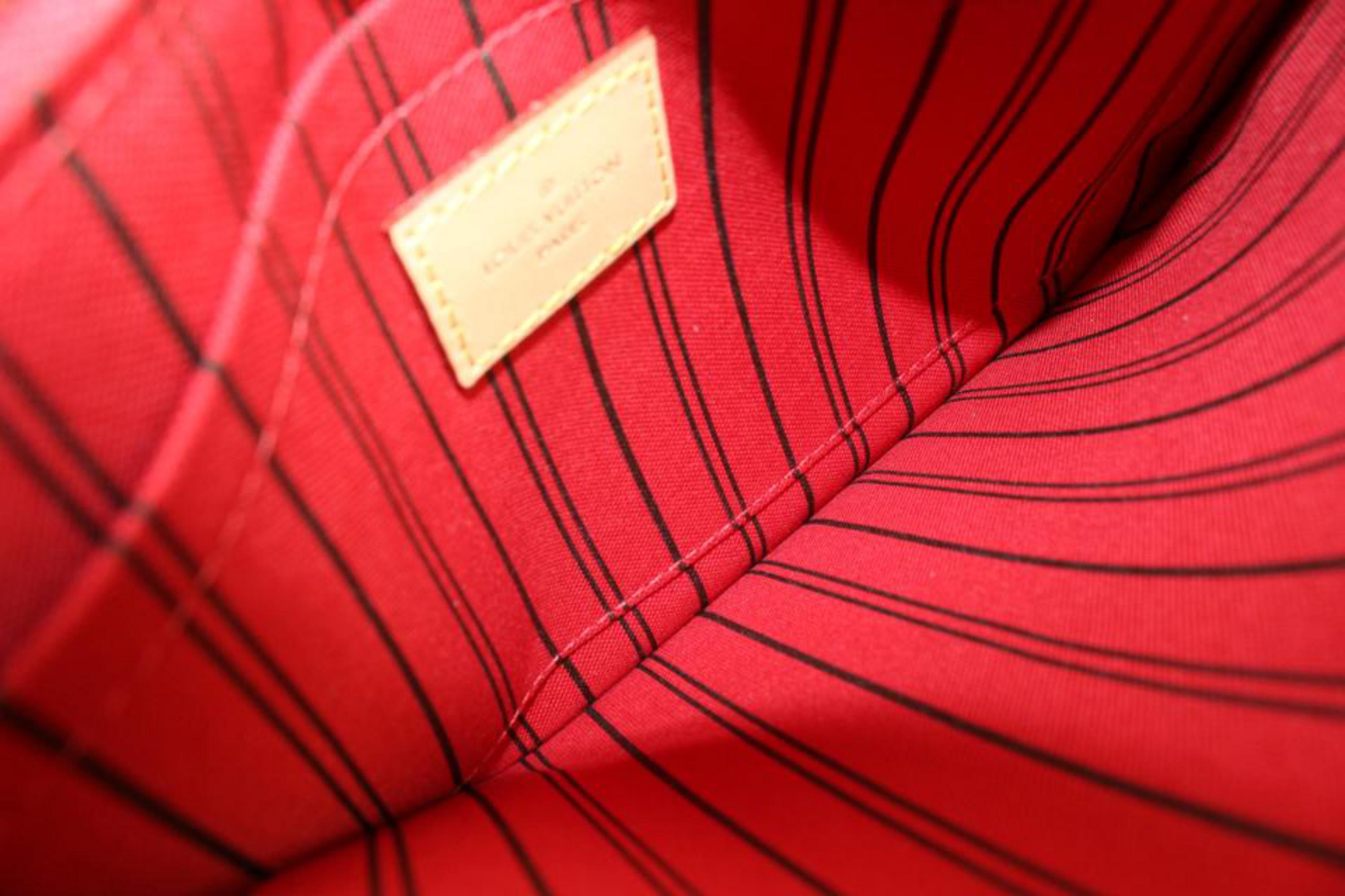 Louis Vuitton Cherry Red Monogram Neverfull Pochette MM or GM 10lz810s 3