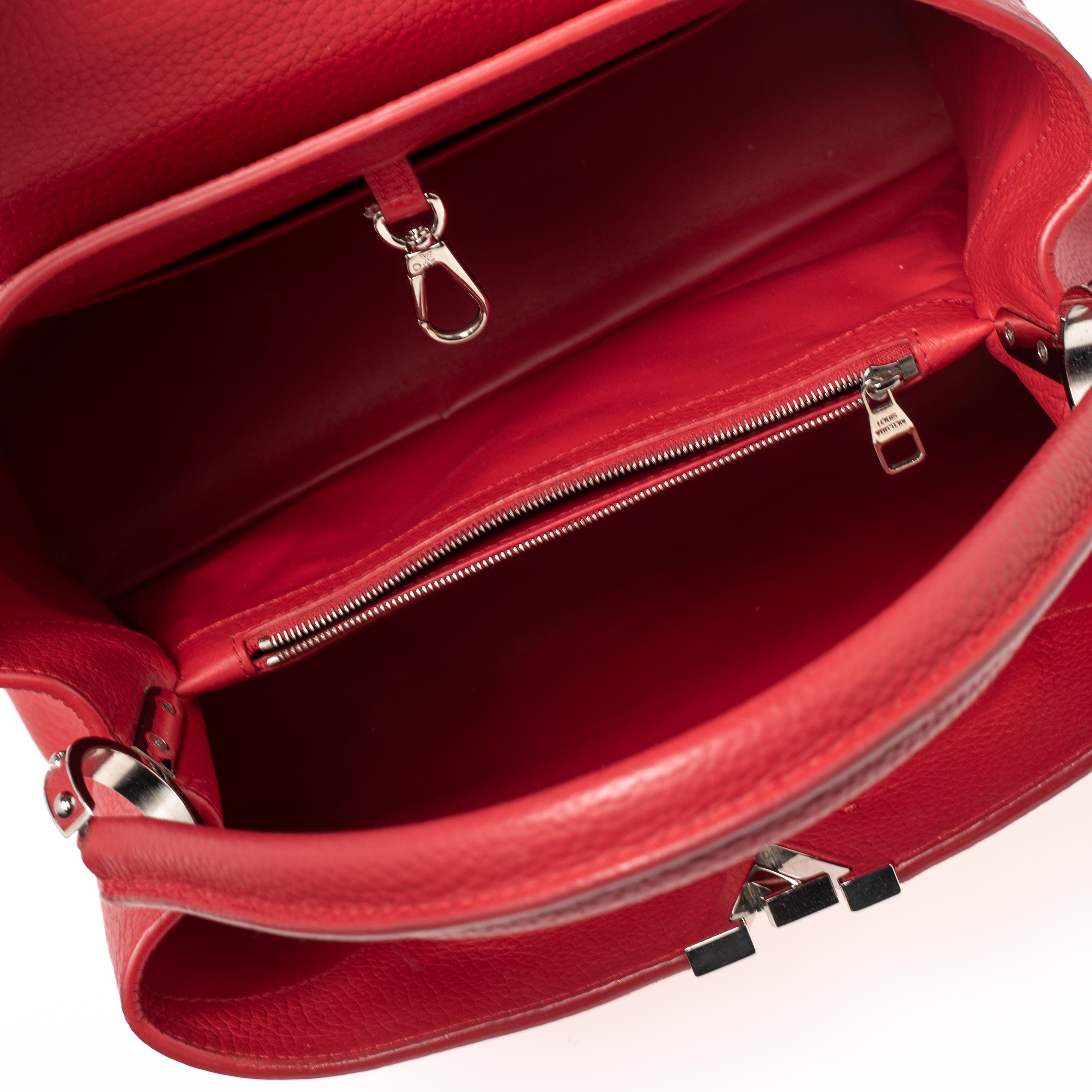 Louis Vuitton Cherry Taurillon Leather Capucines MM Bag 6