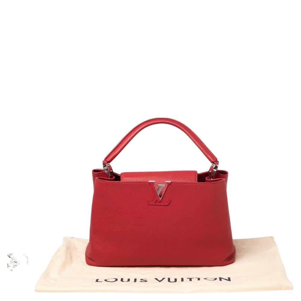 Louis Vuitton Cherry Taurillon Leather Capucines MM Bag 7