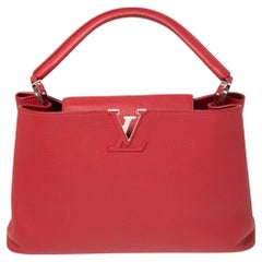 Louis Vuitton Cherry Taurillon Leather Capucines MM Bag