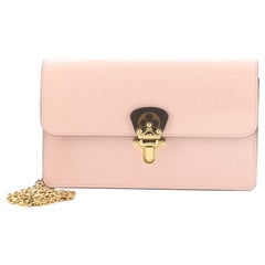 Louis Vuitton Cherrywood Chain Wallet Vernis with Monogram Canvas