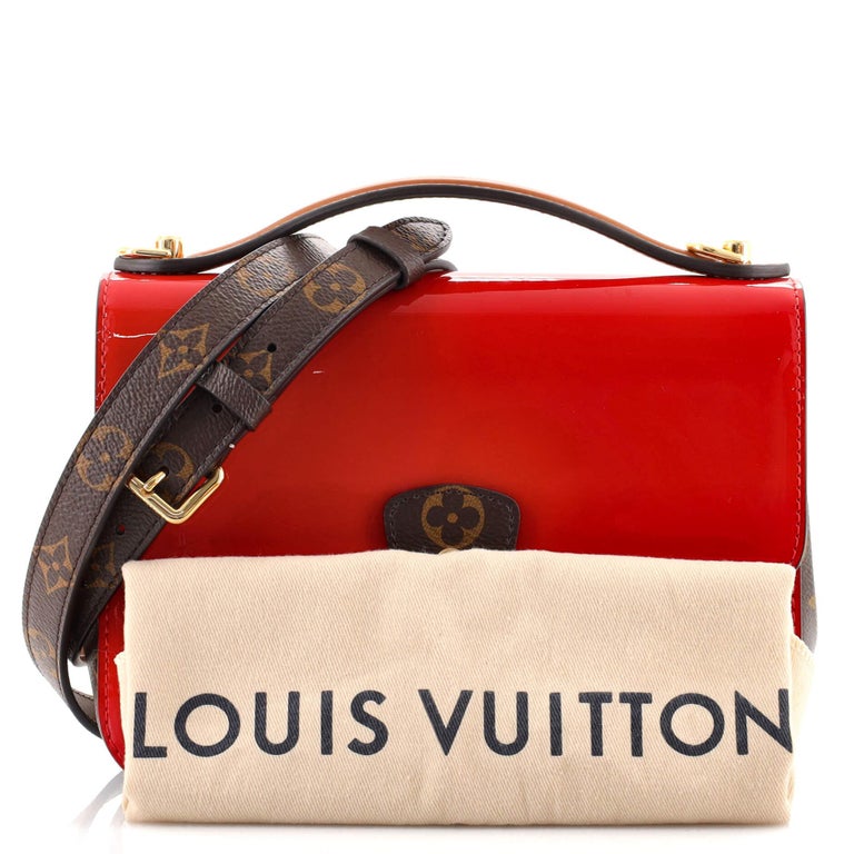 Louis Vuitton Cherrywood Handbag Vernis with Monogram Canvas