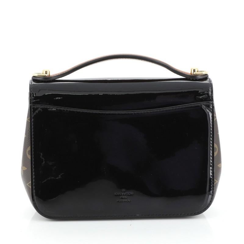 Black Louis Vuitton Cherrywood Handbag Vernis With Monogram Canvas BB 