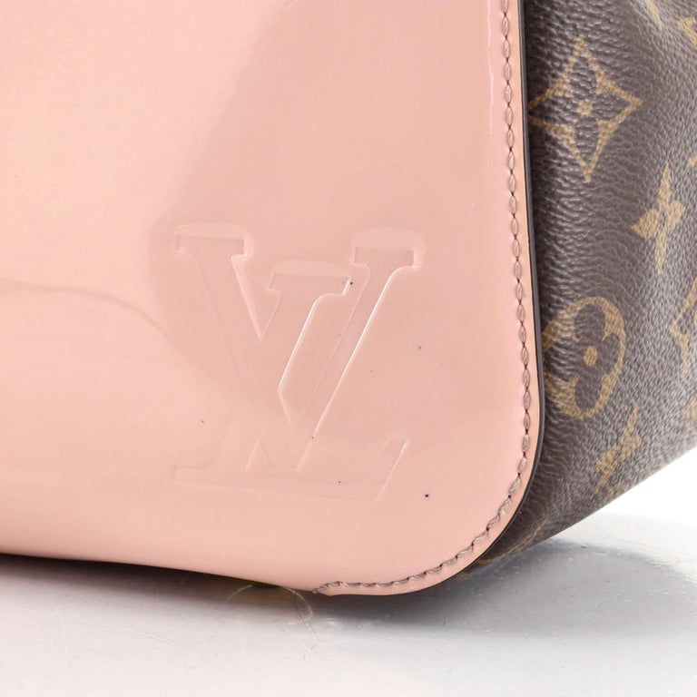 Louis Vuitton Cherrywood Handbag Vernis with Monogram Canvas