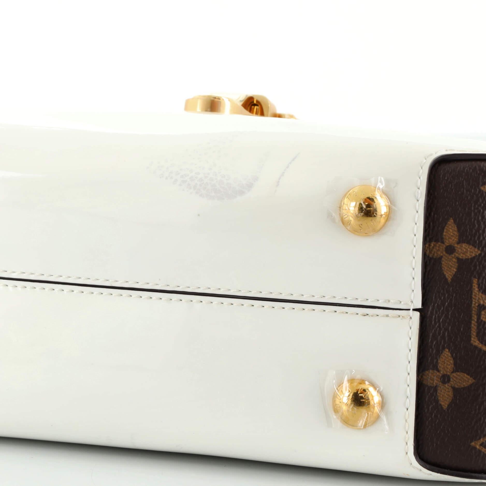 Louis Vuitton Cherrywood Handbag Vernis with Monogram Canvas PM 2