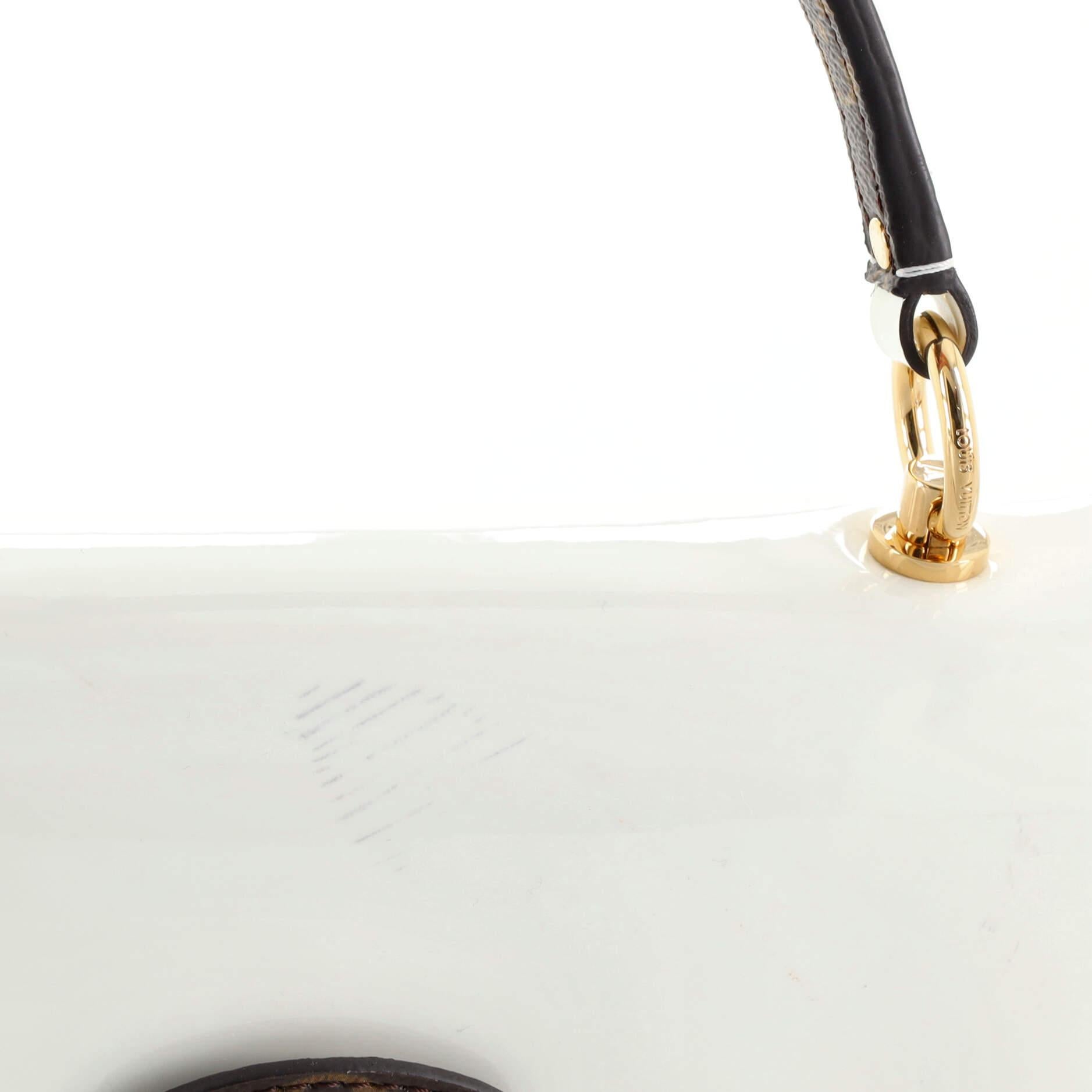 Louis Vuitton Cherrywood Handbag Vernis with Monogram Canvas PM 3