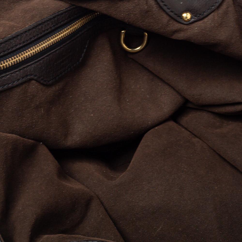 Women's Louis Vuitton Chocolate Brown Monogram Mahina Leather L Bag