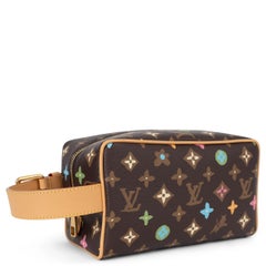 LOUIS VUITTON Chocolate Monogram Craggy LOCKER DOPP KIT Bag