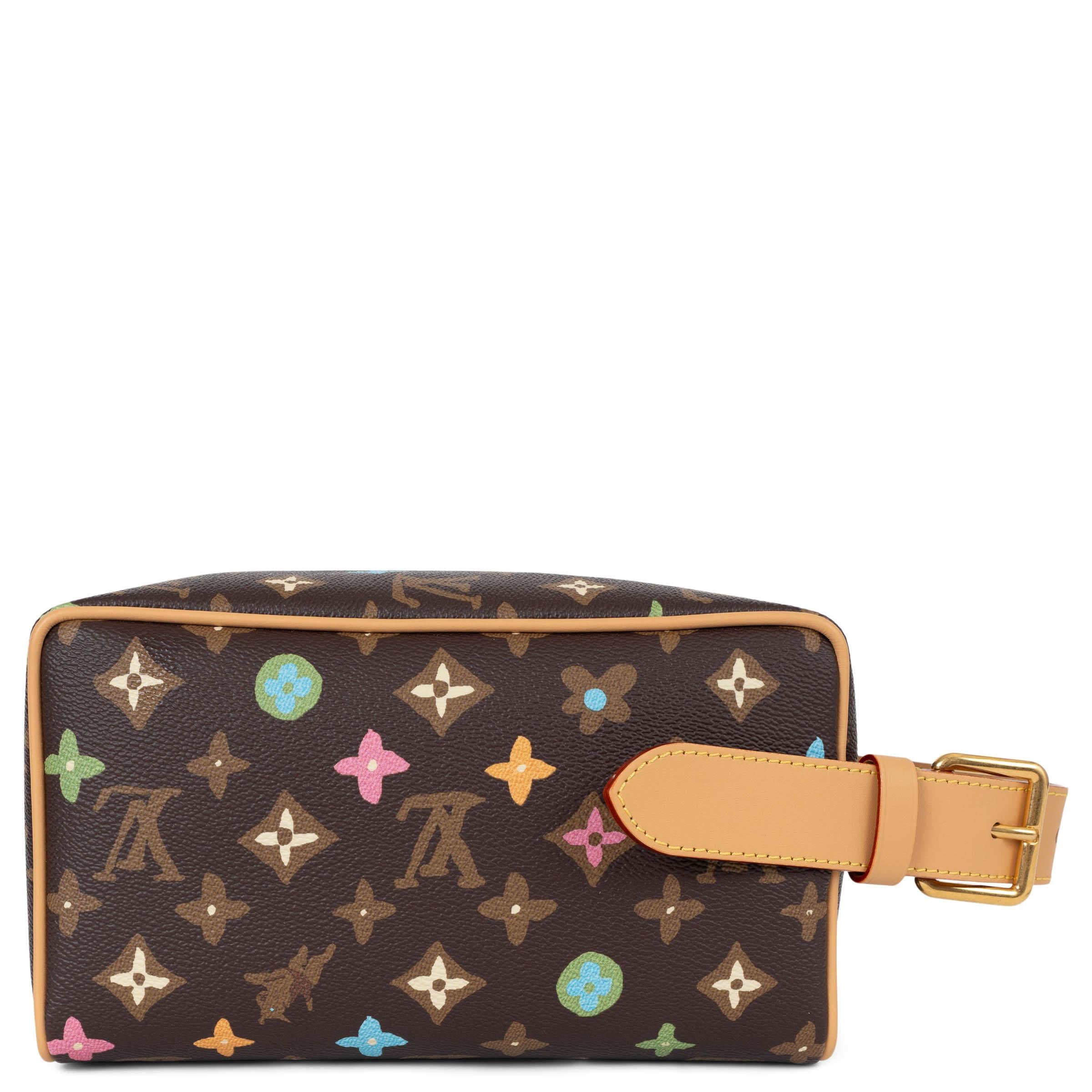 Noir LOUIS VUITTON Sac LOCKER DOPP KIT Monogramme Chocolat en vente