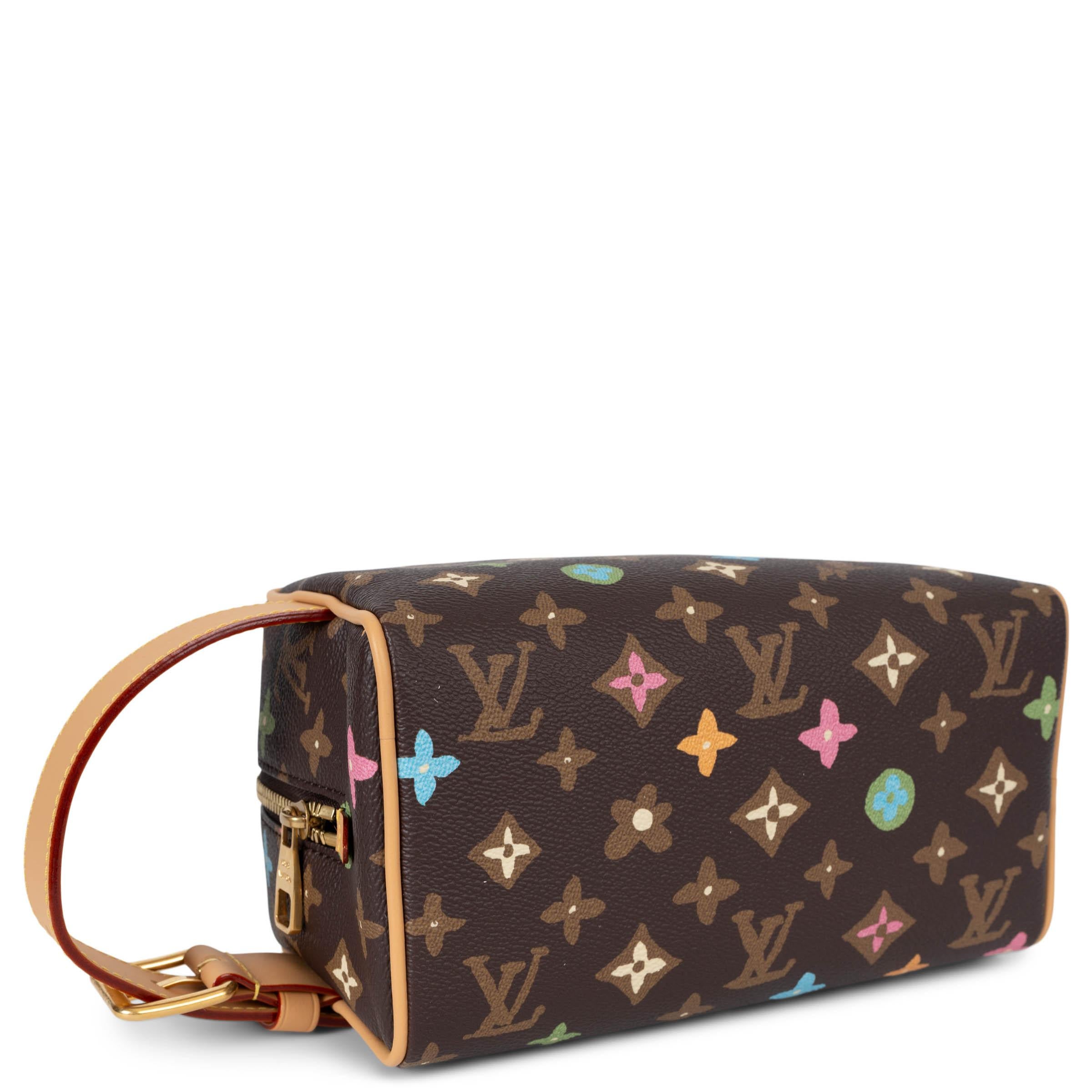 LOUIS VUITTON Sac LOCKER DOPP KIT Monogramme Chocolat Excellent état - En vente à Zürich, CH
