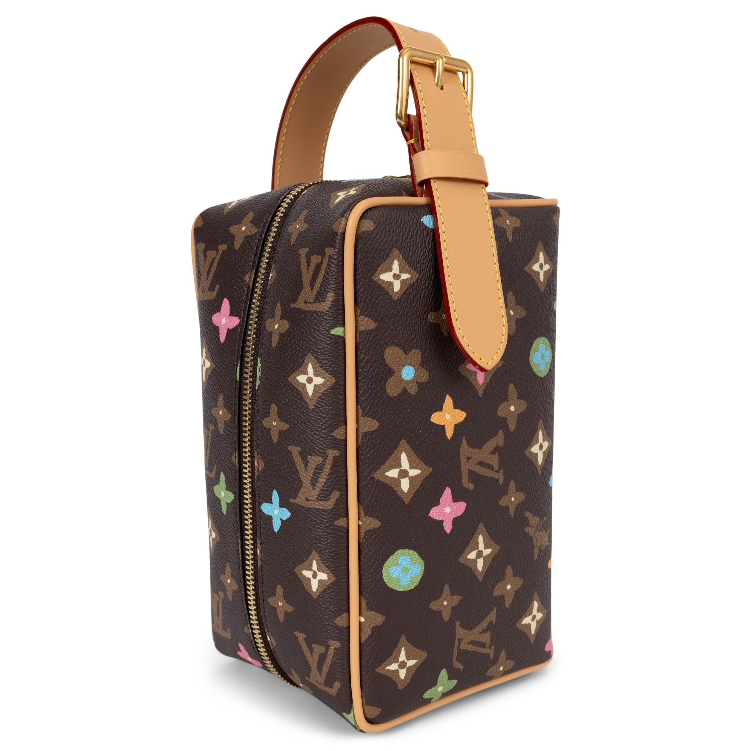 LOUIS VUITTON Sac LOCKER DOPP KIT Monogramme Chocolat Pour femmes en vente