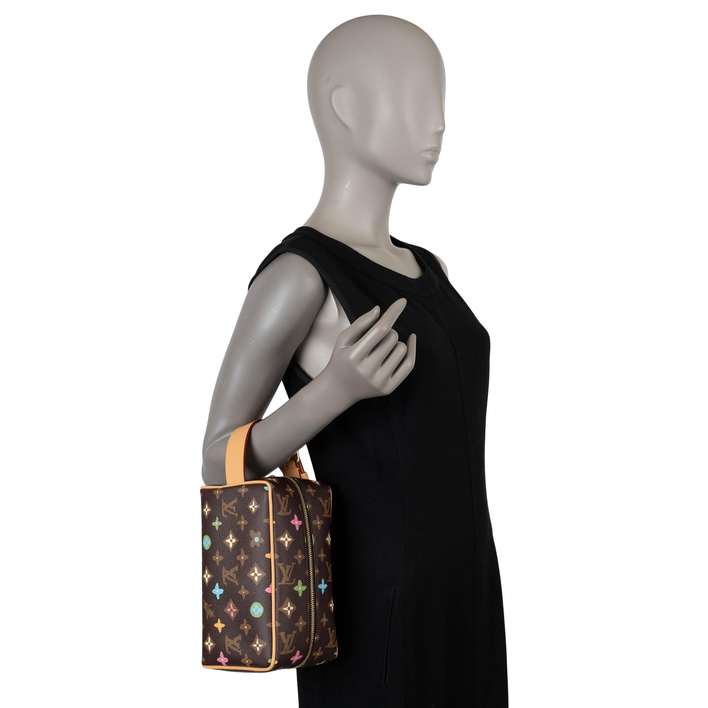 LOUIS VUITTON Sac LOCKER DOPP KIT Monogramme Chocolat en vente 4