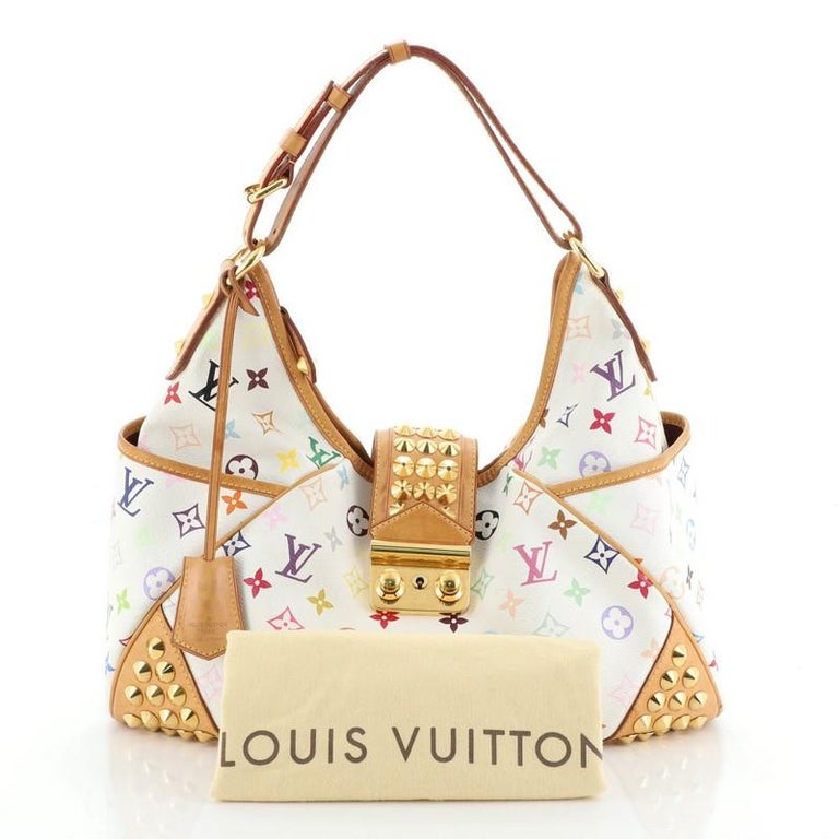 Louis Vuitton White Monogram Multicolor Chrissie MM Bag NEAR MINT
