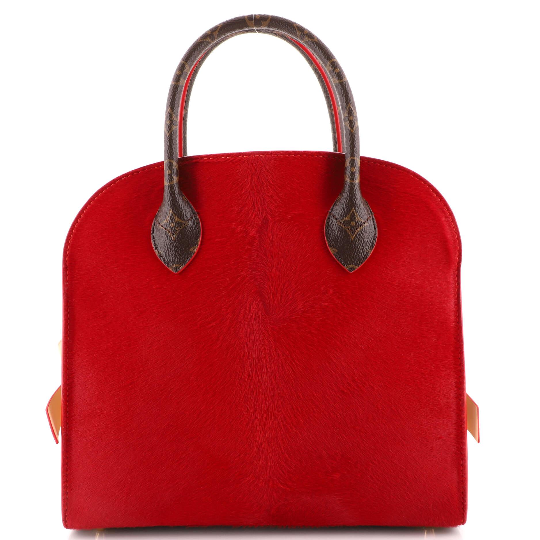 Louis Vuitton Christian Louboutin Shopping Bag Calf Hair and Monogram Canvas In Good Condition In NY, NY