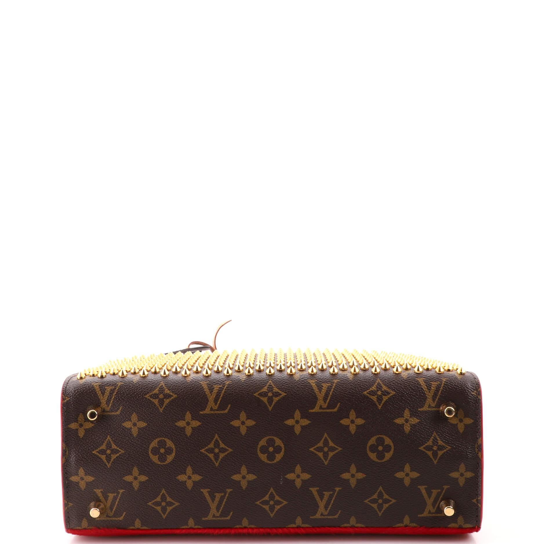Women's or Men's Louis Vuitton Christian Louboutin Shopping Bag Calf Hair and Monogram Canvas
