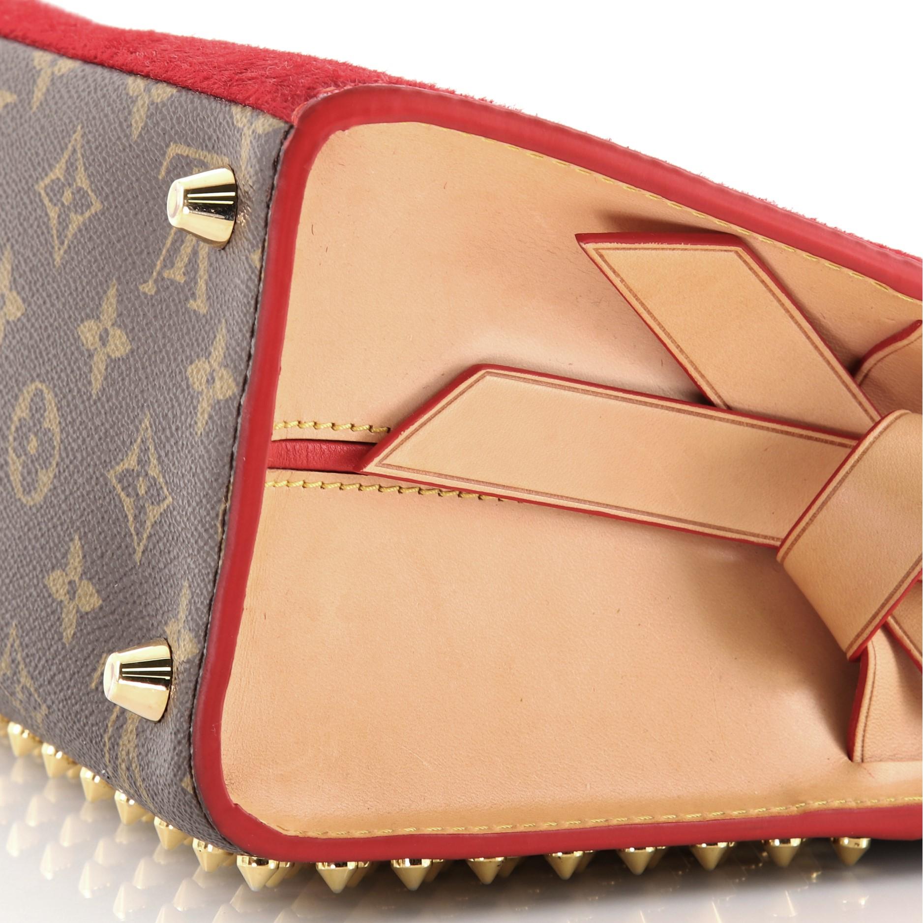 Women's or Men's Louis Vuitton Christian Louboutin Shopping Bag Calf Hair and Monogram Canvas