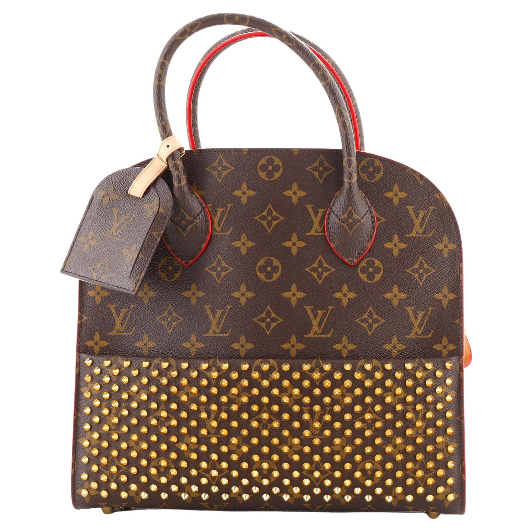 Louis Vuitton Christian Louboutin Shopping Bag Calf Hair and Monogram Canvas PM