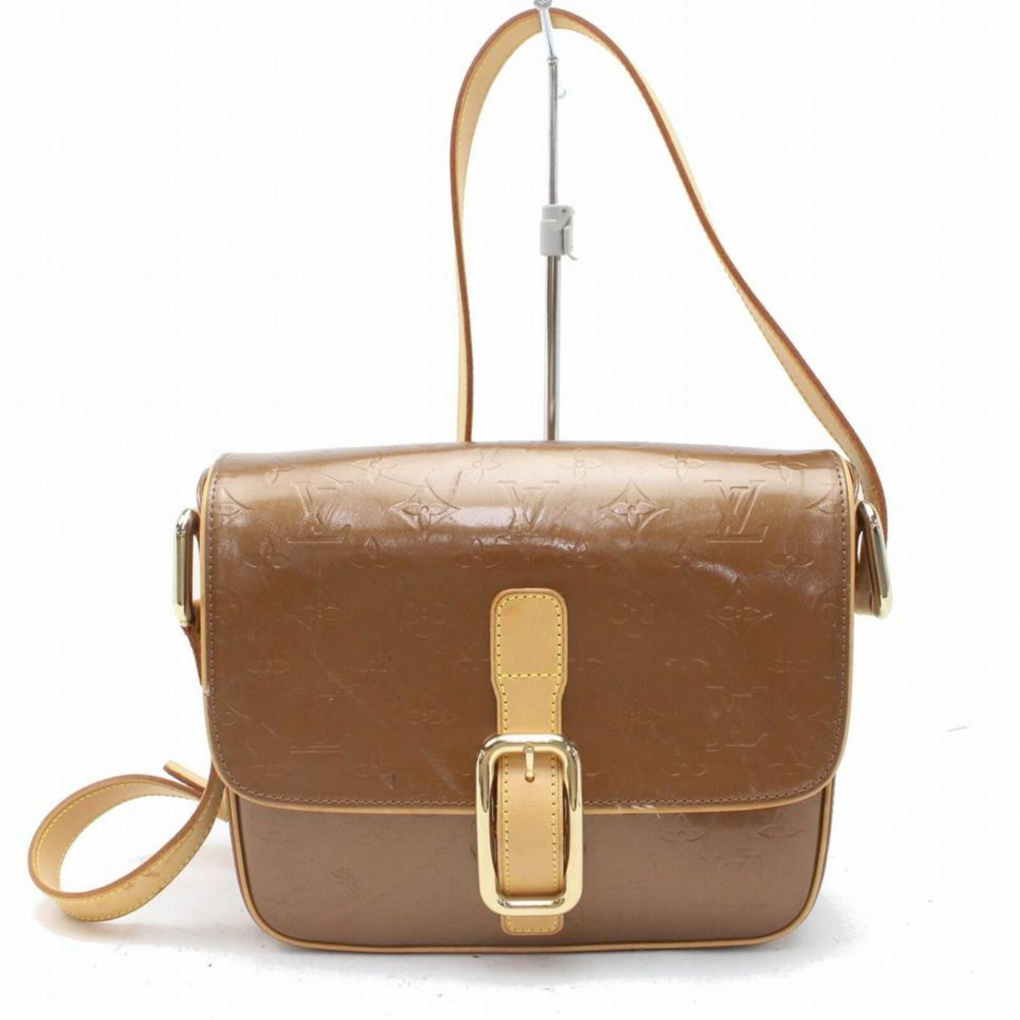 Louis Vuitton Christie Vernis Gm 869973 Brown Patent Leather Cross Body Bag For Sale 5