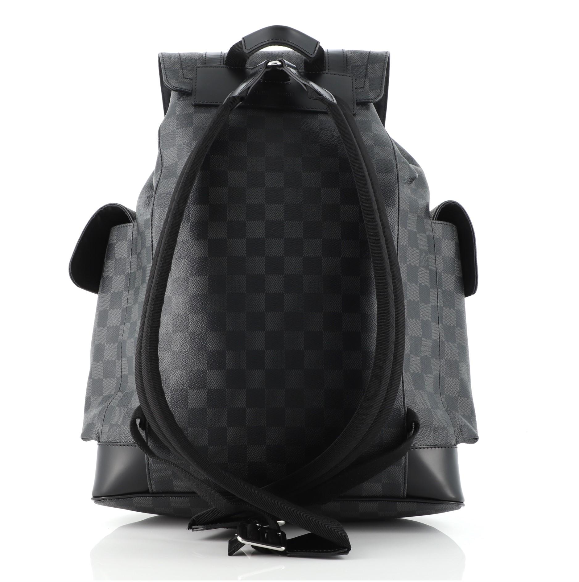Black Louis Vuitton Christopher Backpack Damier Graphite PM