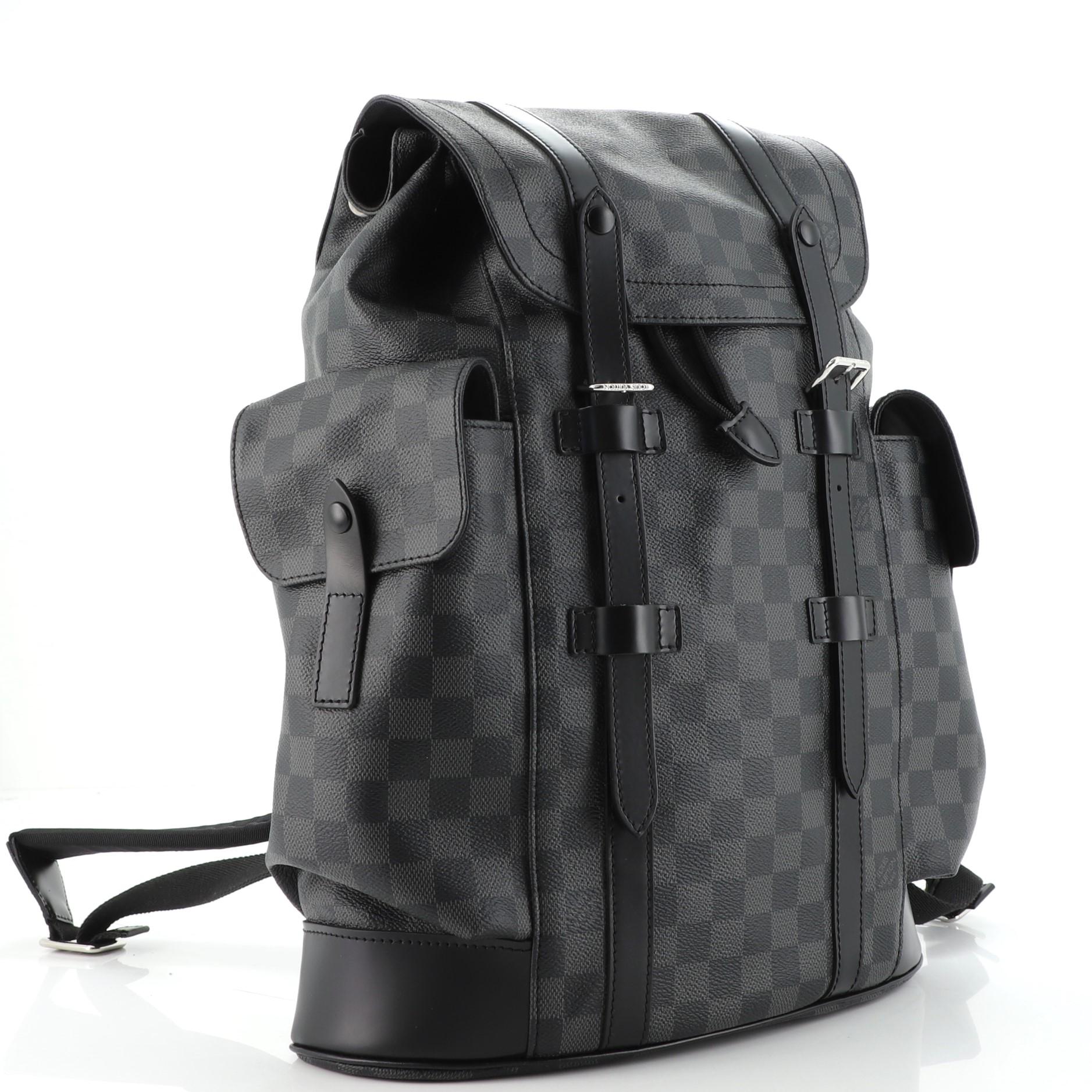 Black Louis Vuitton Christopher Backpack Damier Graphite PM