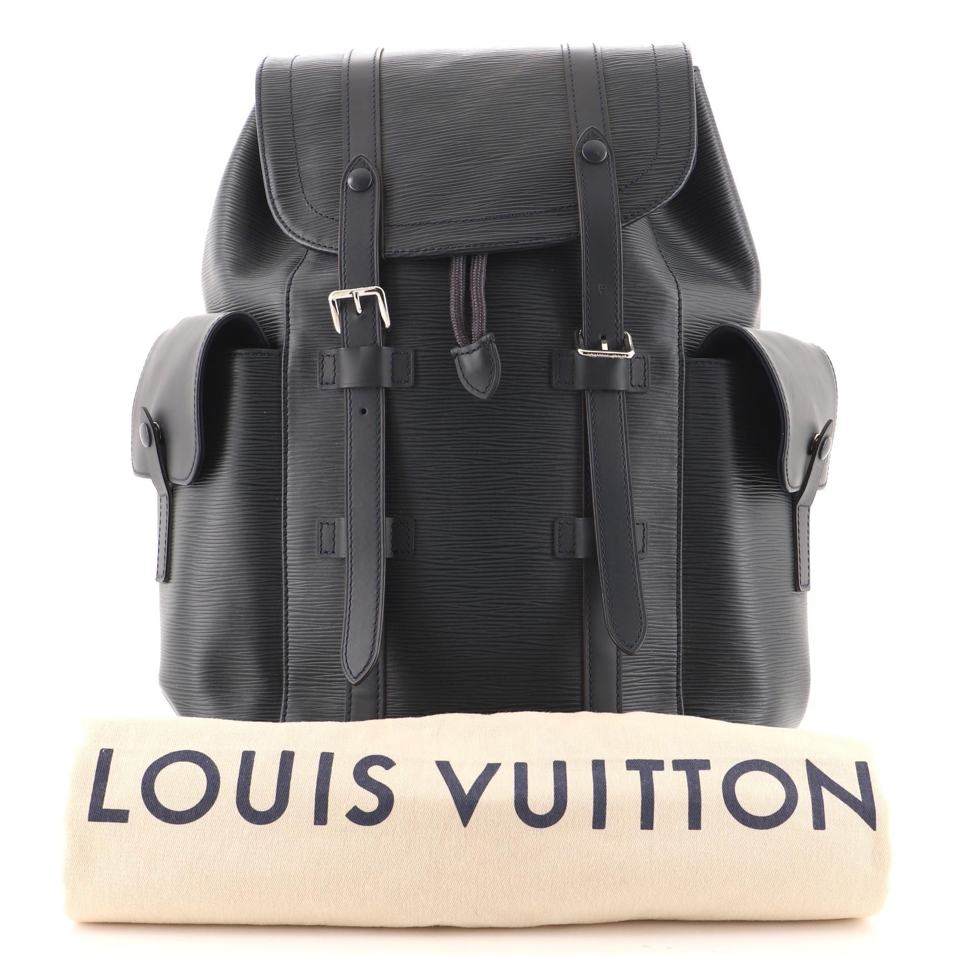 Louis Vuitton Blue Brown Multicolor Epi Leather Canvas Christopher PM  Backpack at 1stDibs